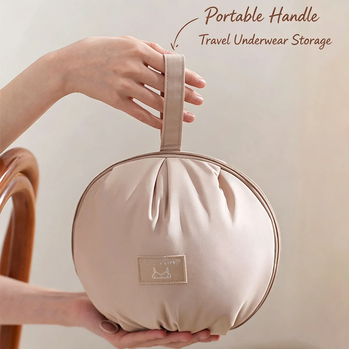 1Pcs Portable Travel Underwear Socks Bra Organizer Bag Polyester Fiber Handheld Storage Bag for Intimate Clothes Ball Shaped image 3