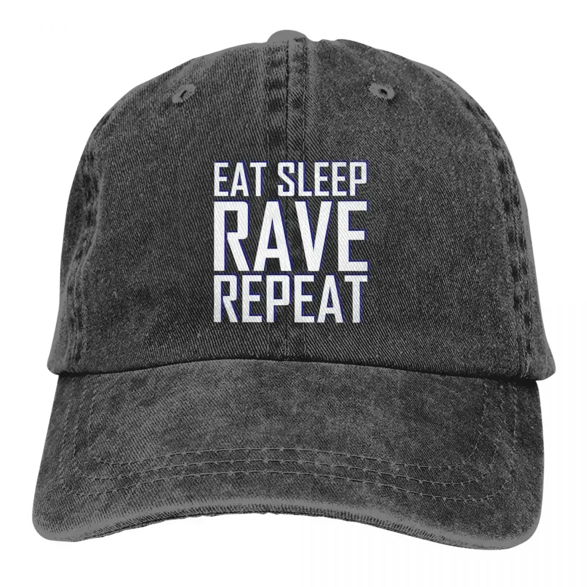 

Vintage Eat Sleep Rave Repeat Festival Gift Idea Baseball Caps Unisex Style Distressed Washed Sun Cap Outdoor Workouts Caps Hat