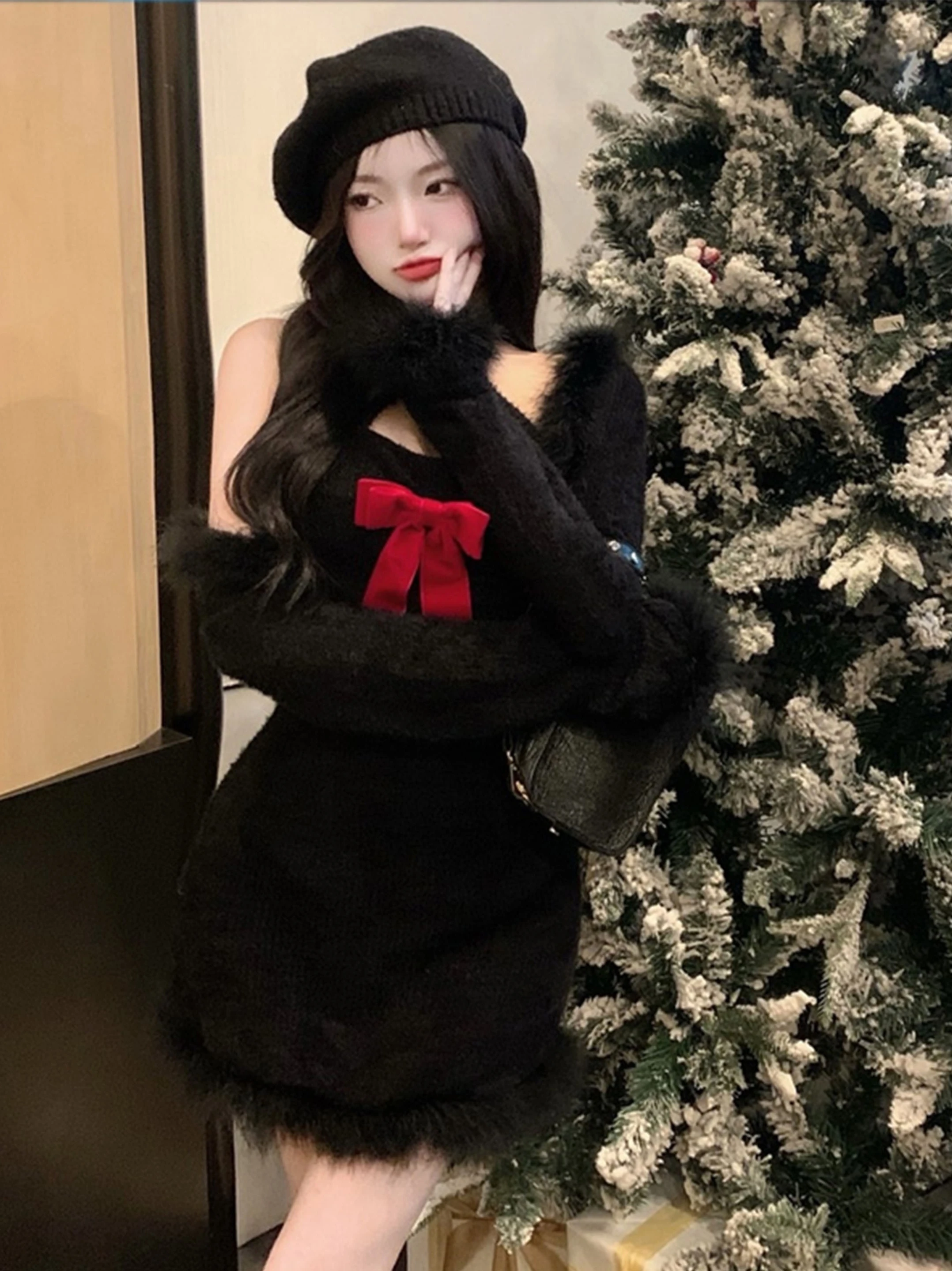 

Комплект для похудения Cisas Aosphere: вязаный топ на бретелях и короткие брюки с завязками на высокой талии в корейском стиле