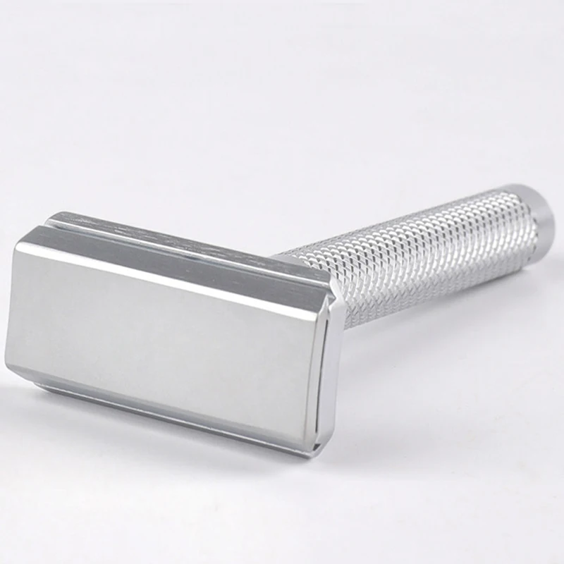 316L Stainless Steel Double Edge Safety Razor with 5 Spare Blades 30° Angled Precision Reusable Blade Razors for Men