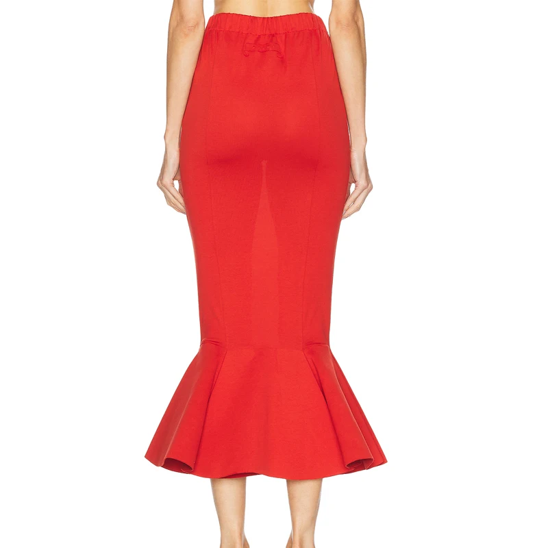 กระโปรงยาวทรงหางปลาเข้ารูปสำหรับผู้หญิงใส่ในช่วงฤดูใบไม้ร่วง เหมาะสำหรับงานปาร์ตี้กลางคืน งานฉลองวันเกิด