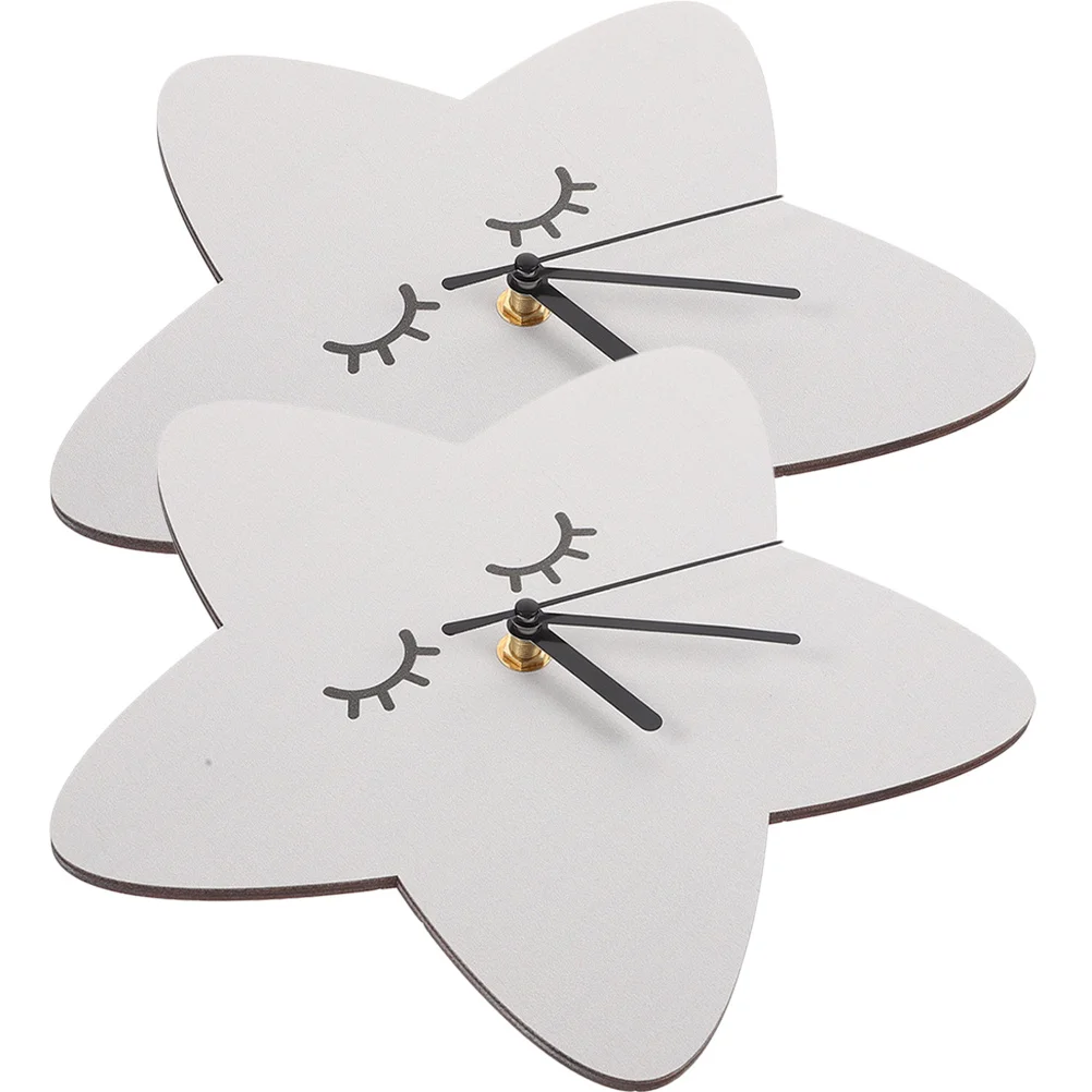 

2pcs Wall Clock Silent Non-Ticking Nordic Style Hanging Clock For Bedroom Living Room Kitchen Office Wear-Resistant Modern