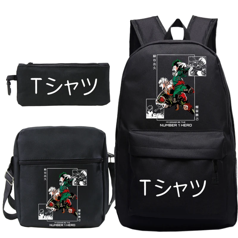 Anime My Hero Academia School Bags Boys Girls Cartoon Rucksack 3pcs Set Boku No Hero Academia Bookbag Children Backpacks Gift