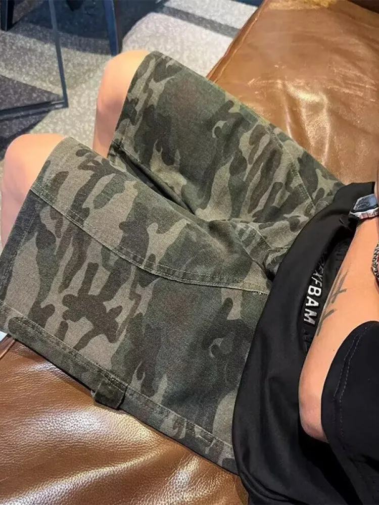 

American Sle Men's Casual orts Summer Loose Fit Five-Quarter Home Sport Mid-Waist Straight Leg Trendy Pants