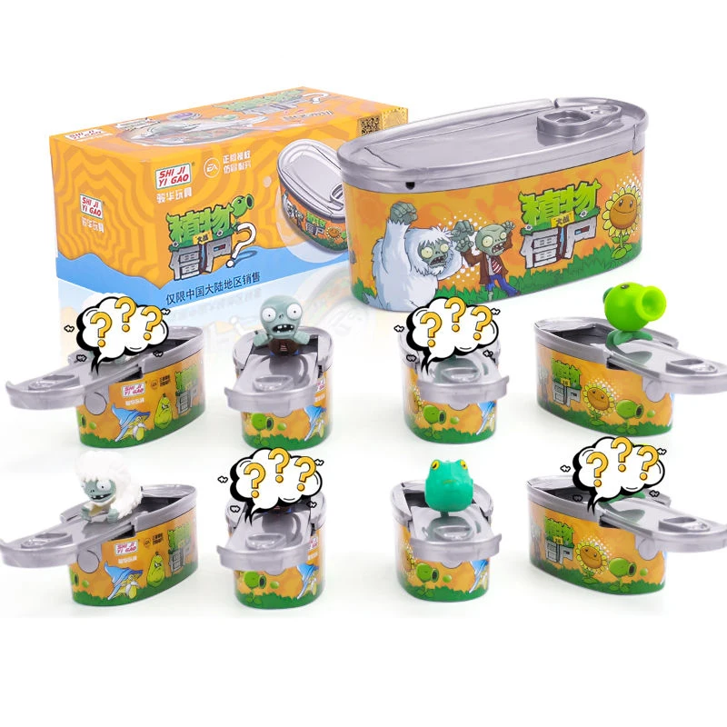 Genuine Plants Vs. Zombie Toys Surprise Canned Snowman Zombie Peas Big Mouth Flower Carnivorous Flower Press Ejection Kids Toys
