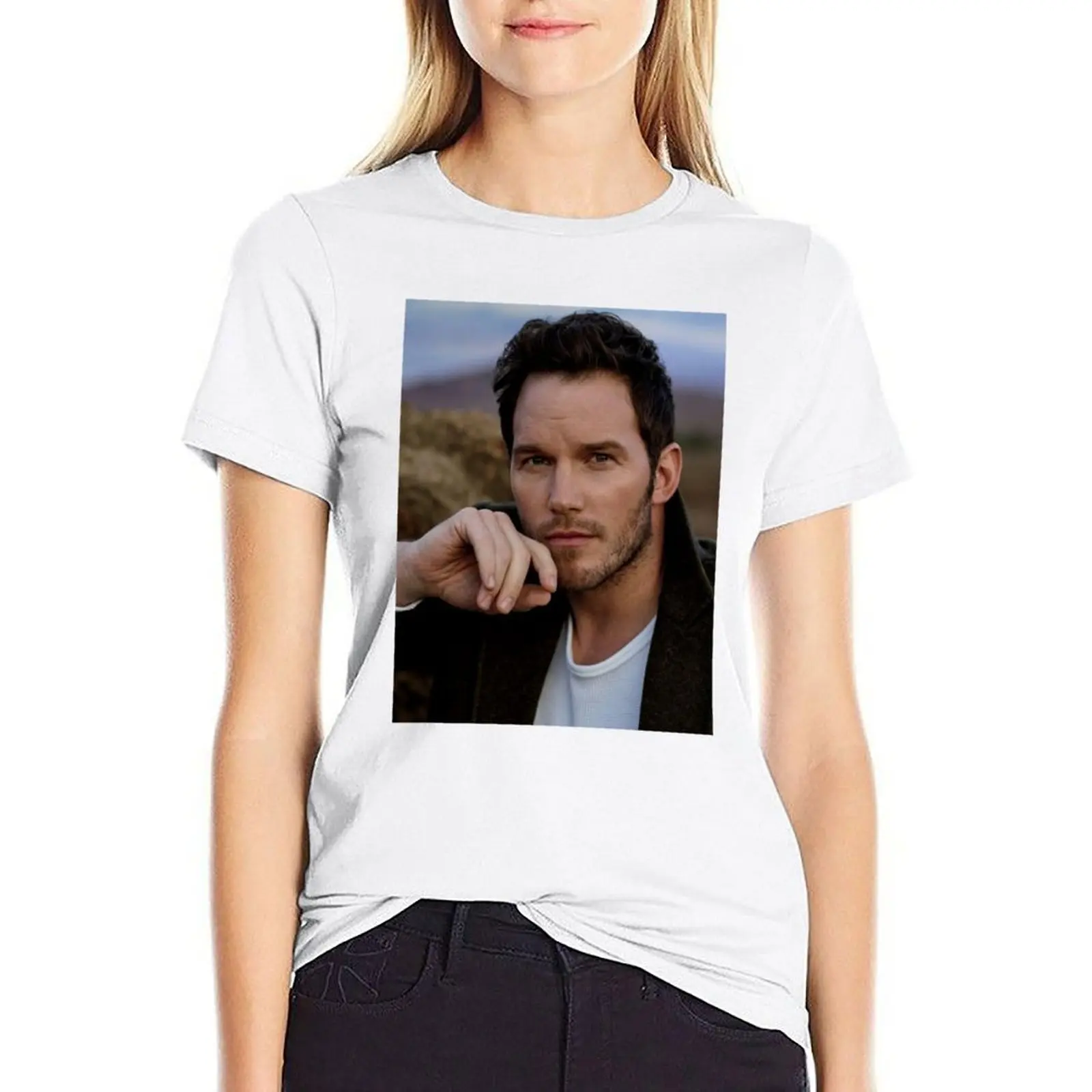 

Chris Pratt T-shirt plus size tops lady clothes fashion woman blouse 2024