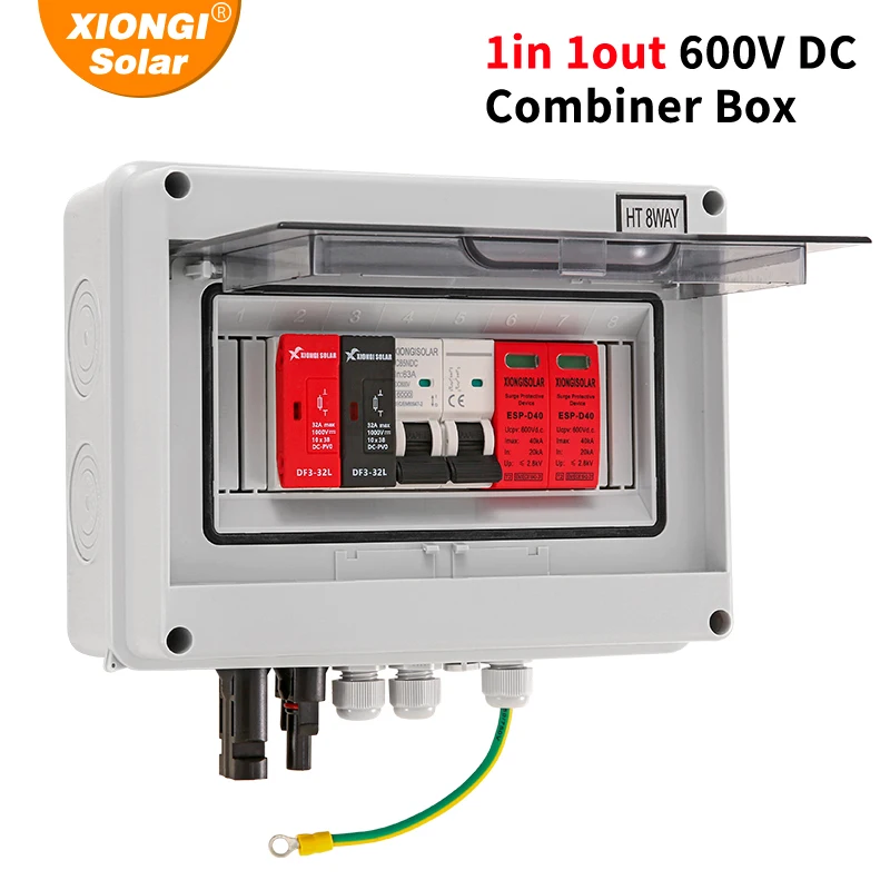Caixa Combinadora Fotovoltaica Solar Fotovoltaica Blitzschutz Eingang Aus dc 600v Ip65 Impermeável Mcb Spd