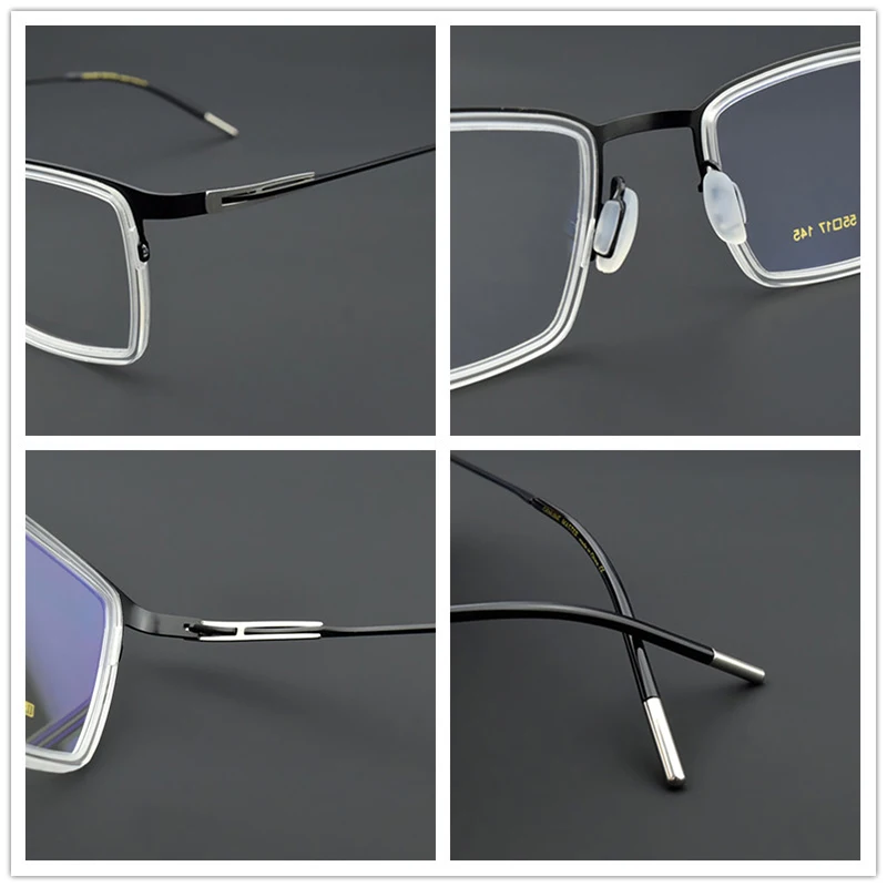 2024 square Titanium glasses frame men Brand Ultralight eyeglasses women Retro fashion myopia computer optical spectacles nerd