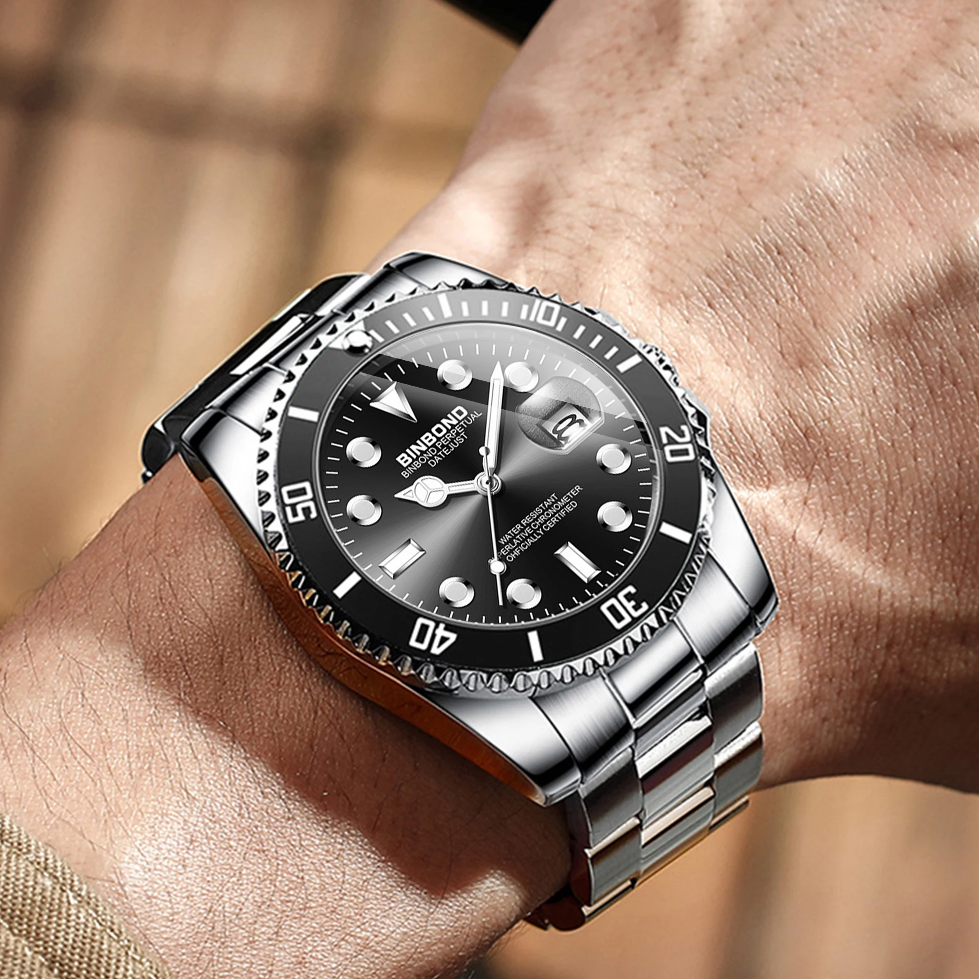 BINBOND, relojes de cuarzo de  - Luxury Watch Mockup reseña y precio