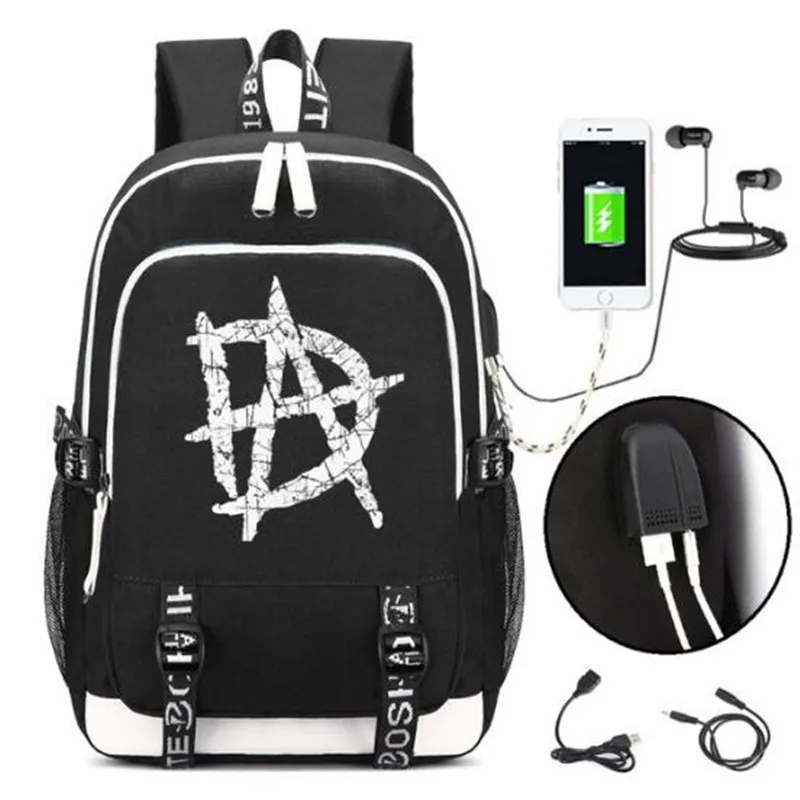 

Dean's Ambrose Bag Backpack w/ USB Fashion Port/ Lock Headphone School Bag Casual Teenagers Student Book Travel Laptop Bag