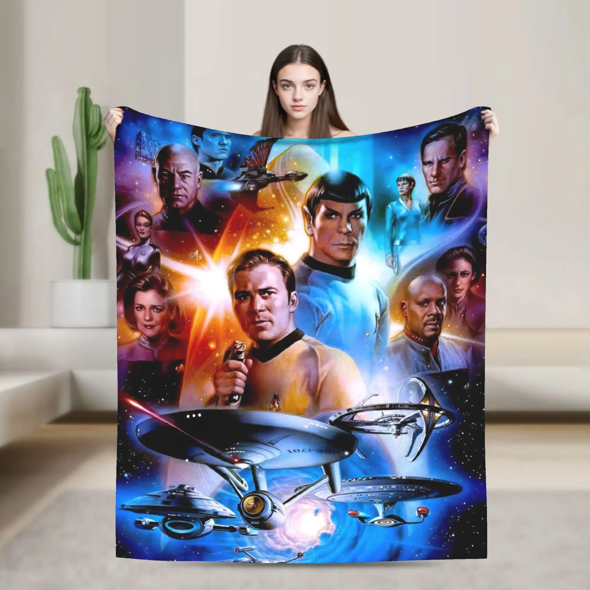 Stars Treks Throw Blanket for Couch  Soft Cozy Plush Blanket 50x60 Inch Multi-size Bedspread for All Seasons