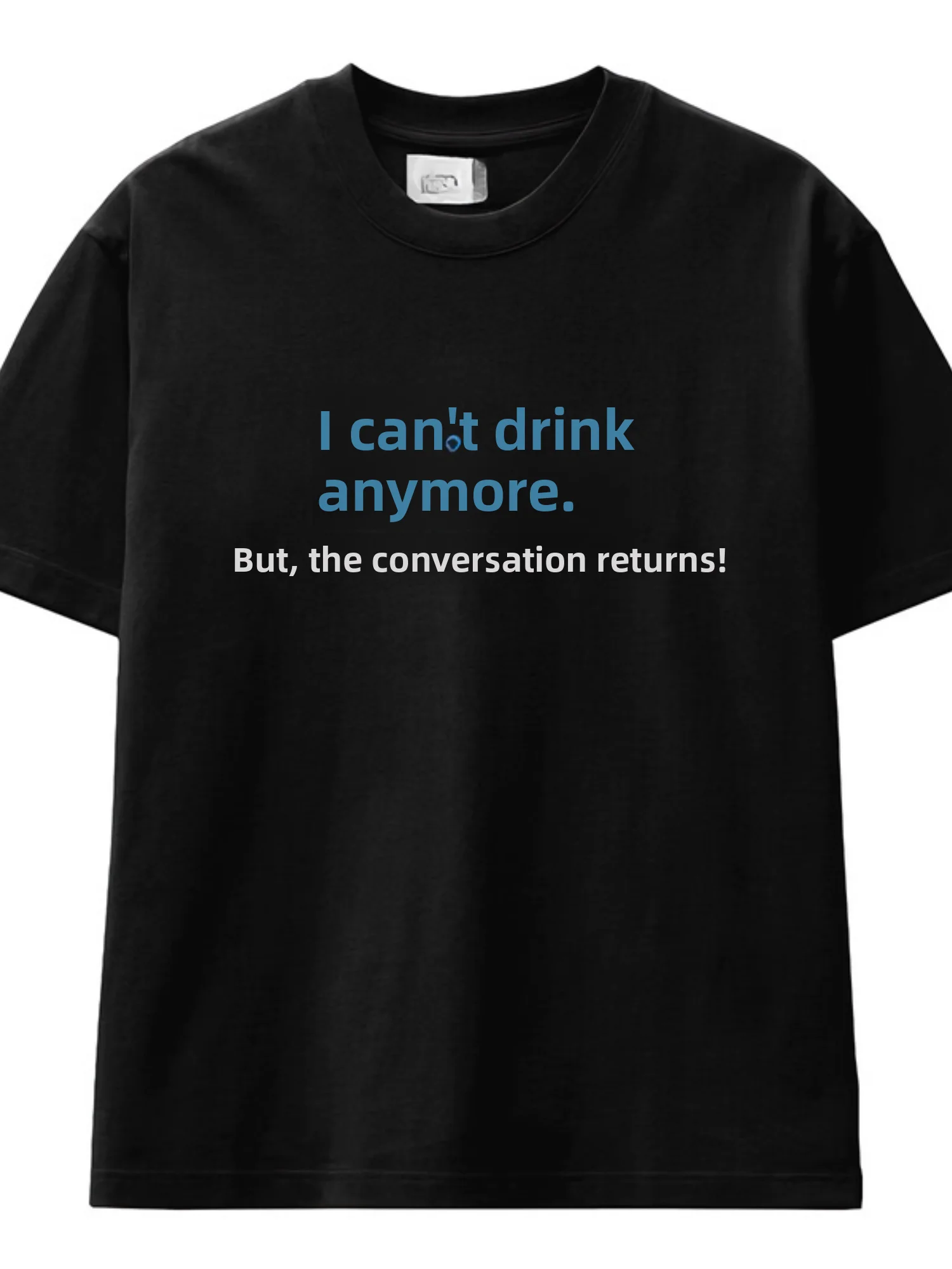 Loose Casual Short Sleeve T-Shirt Drinking Fun Text for Couples Summer Breathable Cotton Youth Popular Style Universal Fit