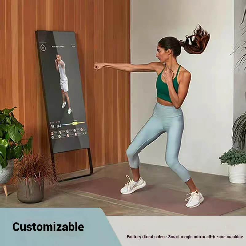 Espelho autônomo de fitness para treinadores de treino AI, para estúdios de ginástica e salas de montagem de boutique, ferramenta de montagem de roupas