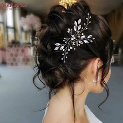 YouLaPan Crystal Hair Pin for Woman Bridal Girl Hairpin Wedding Hair Accessories Bride Hair Clip Bridesmaid Headdresses HP103-1