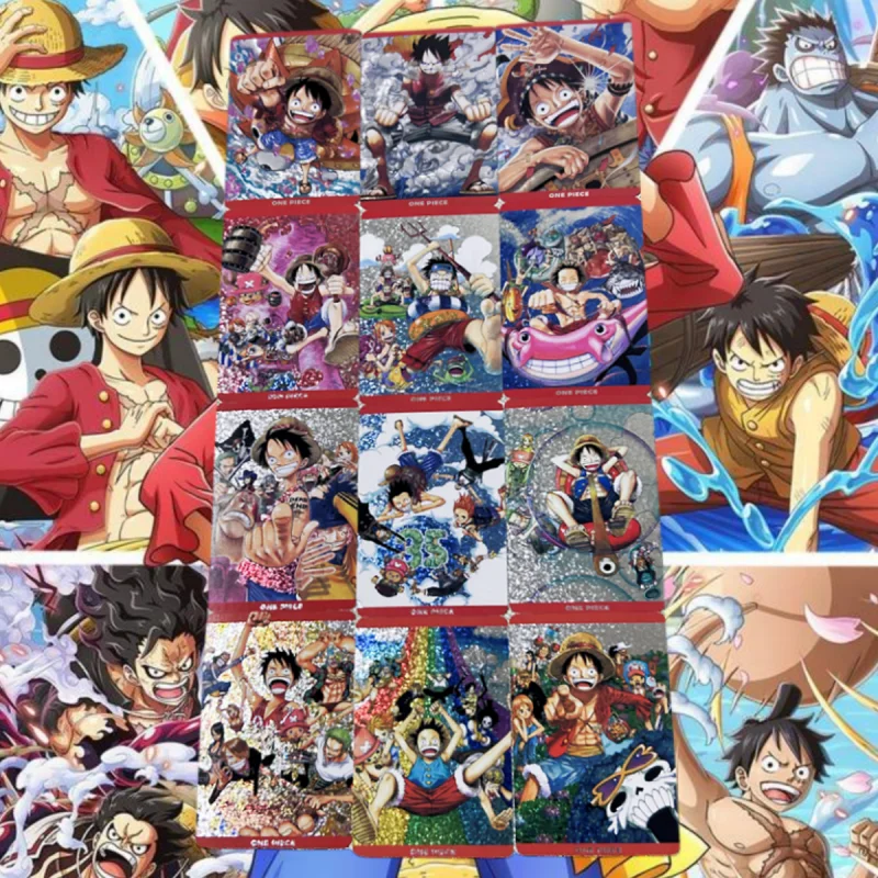 12Pcs/Set ONE PIECE Anime Card Monkey D Luffy Nami Sanji ACG Classic Series Self Made Collection Random Flash DIY Card Small Set