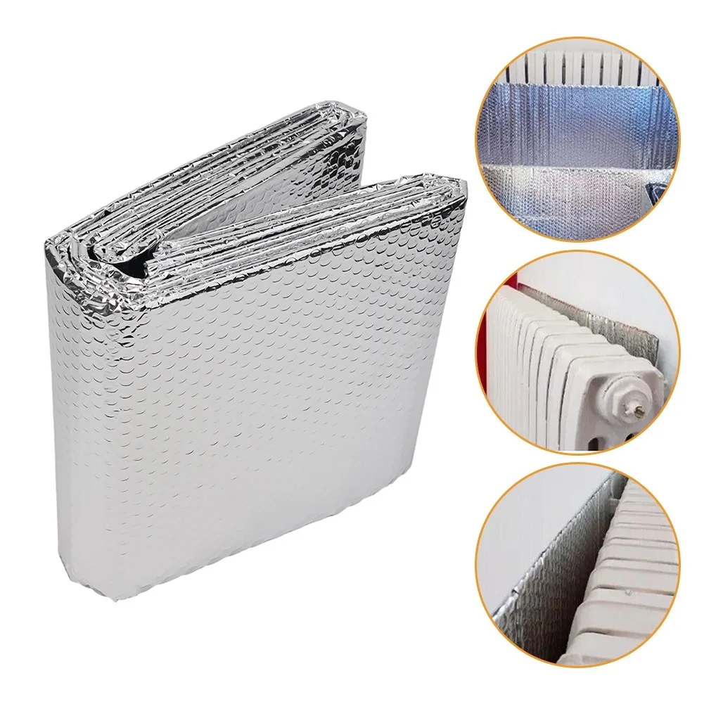 Radiator Insulation Foil 5m X 60cm Double Sided Aluminum Foil Insulation Sheet Wall Thermal Insulation Reflective Film