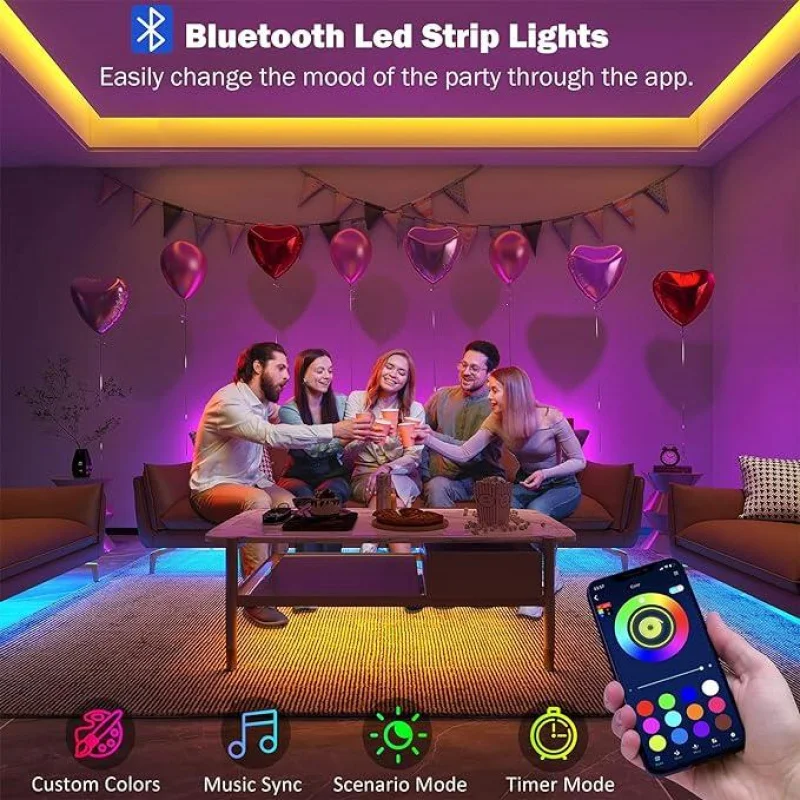 LED strip lights 50//200ft RGB light with remote control multi color changing mode color changing bulbs, RGB