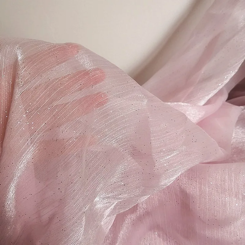 Soft Glitter Starry Sky Organza Fabric By The Meter for DIY Decoration Clothing Skirts Dresses Sewing Shiny Cloth Sequined view 6