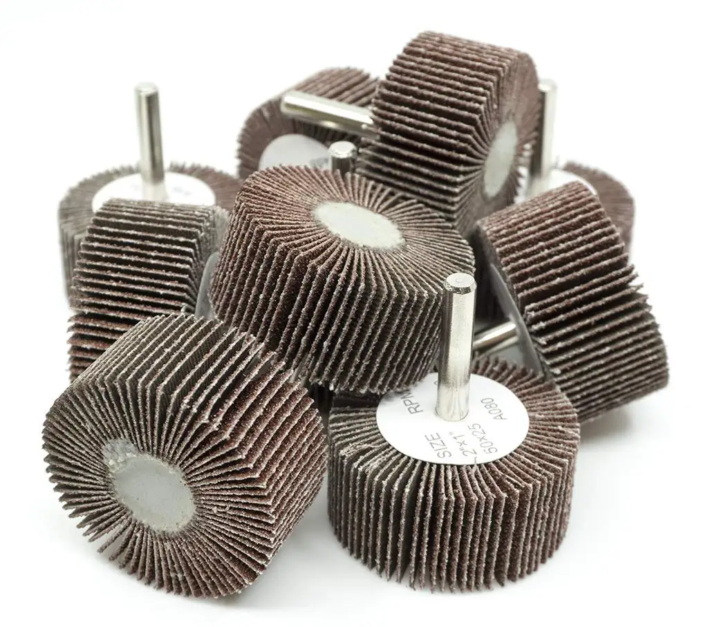 

Aluminum Oxide 2 Inch Flap Wheel - 1” Length 1/4" Shank Mounted Sander for Deburring, Sanding, Grinding(10 Pack) - 40 Grit