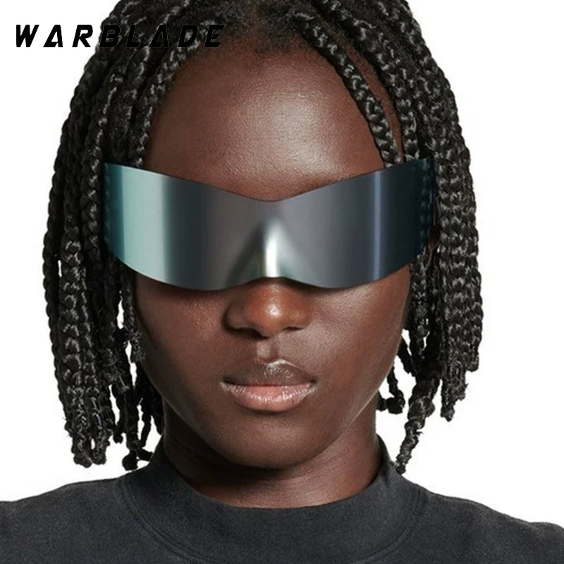 

Y2K Women Men Sunglasses Oversized Punk Rimless Luxury Brand Designer Hip Hop Sport One Piece Sun Glasses Shades Goggles UV400