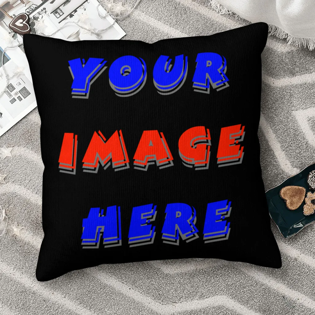 Your Image Here  Polyester Cushion Cover For Home Office Decorative Breathable Coussincase