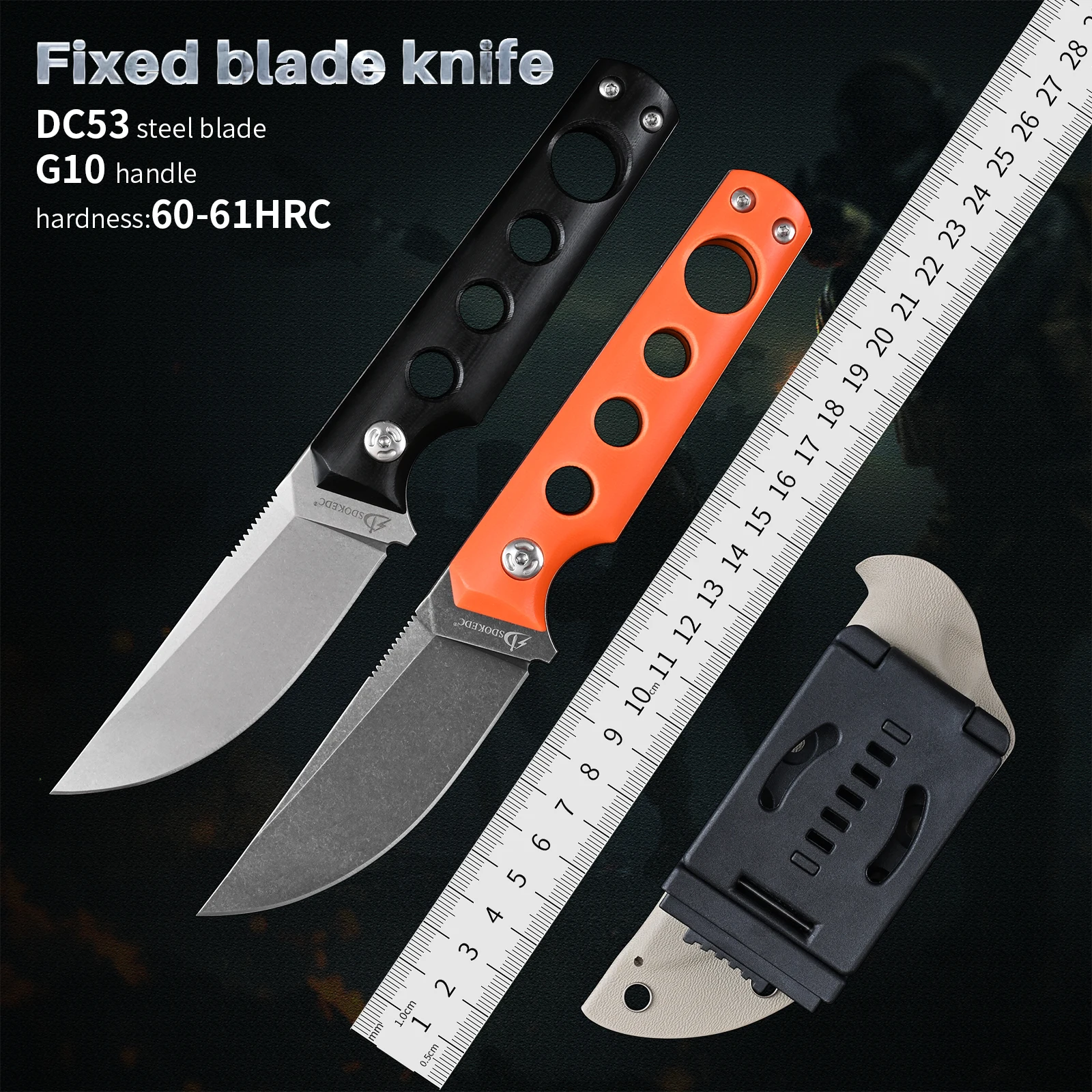 

High Hardness DC53 Steel Fixed Blade Knife Utility Tactical EDC Tool Outdoor Camping Hunting Knives Survival