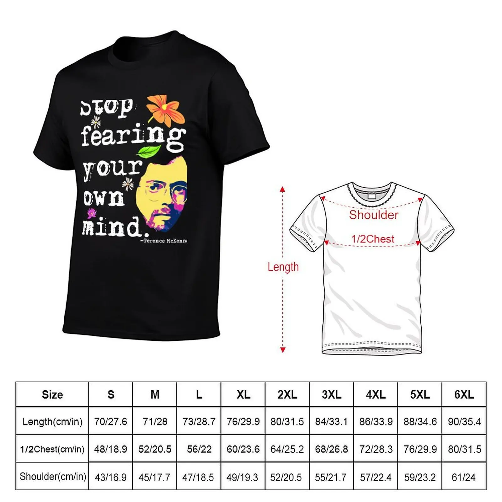 t-shirt cotton package Stop Fearing 100 t Your for man Own shirt Mind black man cotton Terence for McKenna percent T-Shirt plain