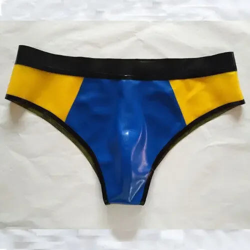 

Унисекс, модная латексная резиновая черная Талия, темно-синяя и желтая, Φ 0,4 мм, размер треугольные Трусы-шорты, Хэллоуин