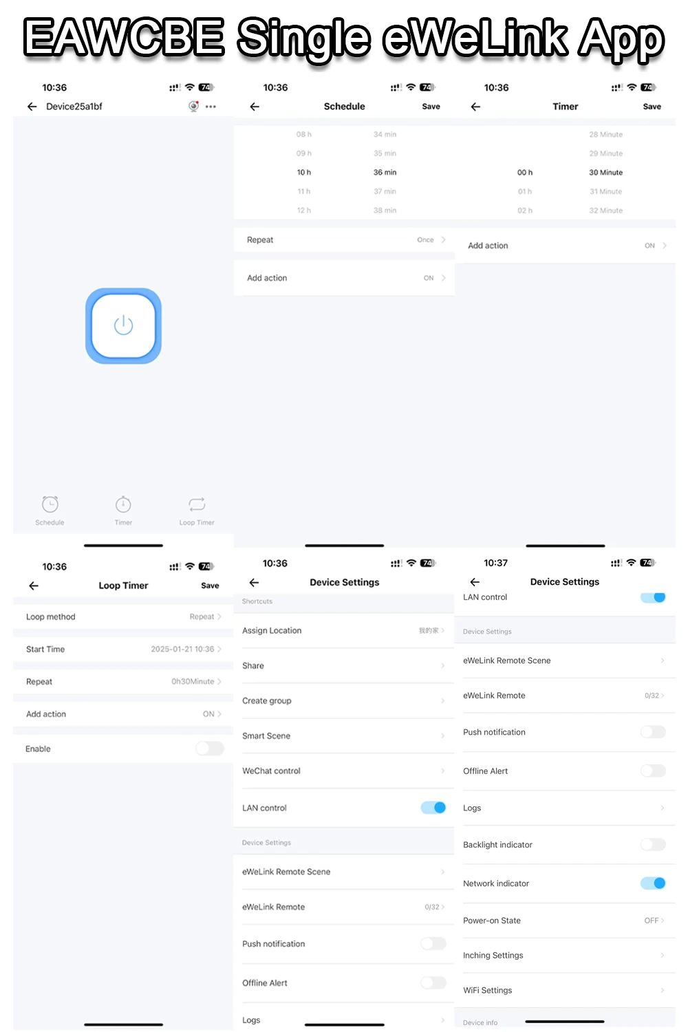 EARU Tuya EWeLink App Smart WiFi MCB Schutzschalter Strom Spannung kWh Energiemesser Schutzschalter Zeitrelais Fernbedienung – Detail 15