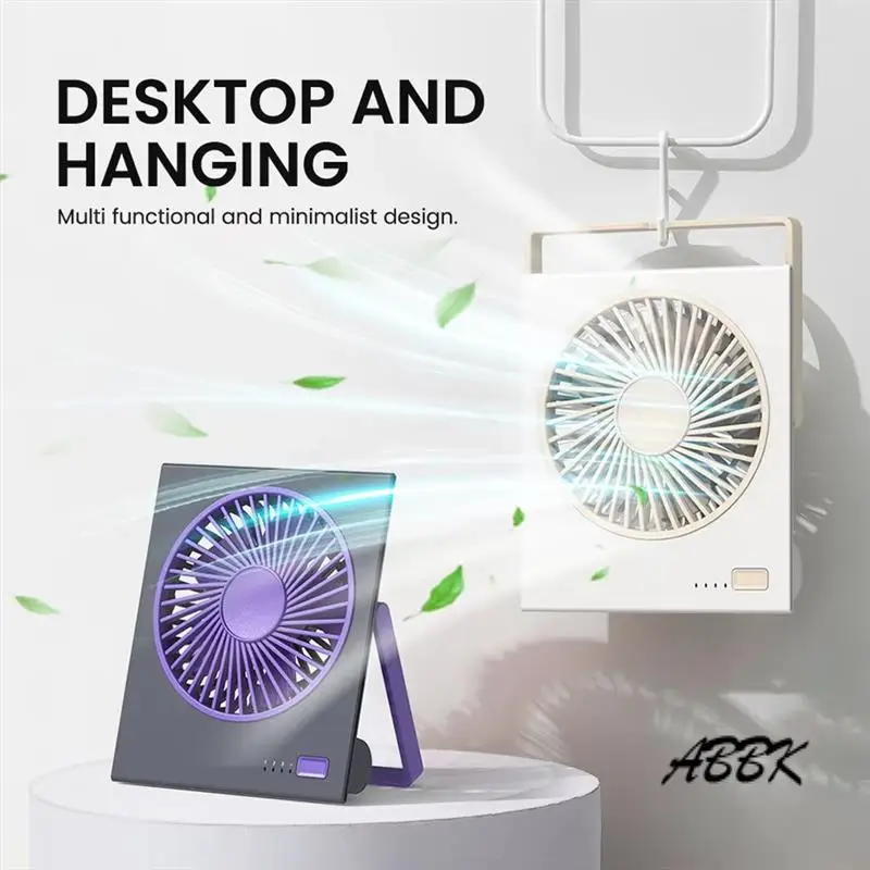 

ABBK-Настольный вентилятор Портативный USB перезаряжаемый вентилятор Мини-портативный вентилятор для кемпинга 4-скоростной тихий настольный персональный вентилятор настенный