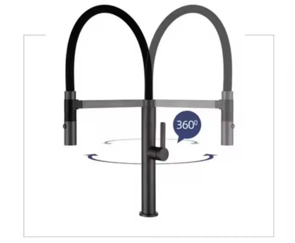 ZC1-Modern Single-Hole Kitchen Faucet Dual Brass Ceramic Handles 3-in-1 RV Three-Flow Water Purifier for Hot Cold Drinking Sink