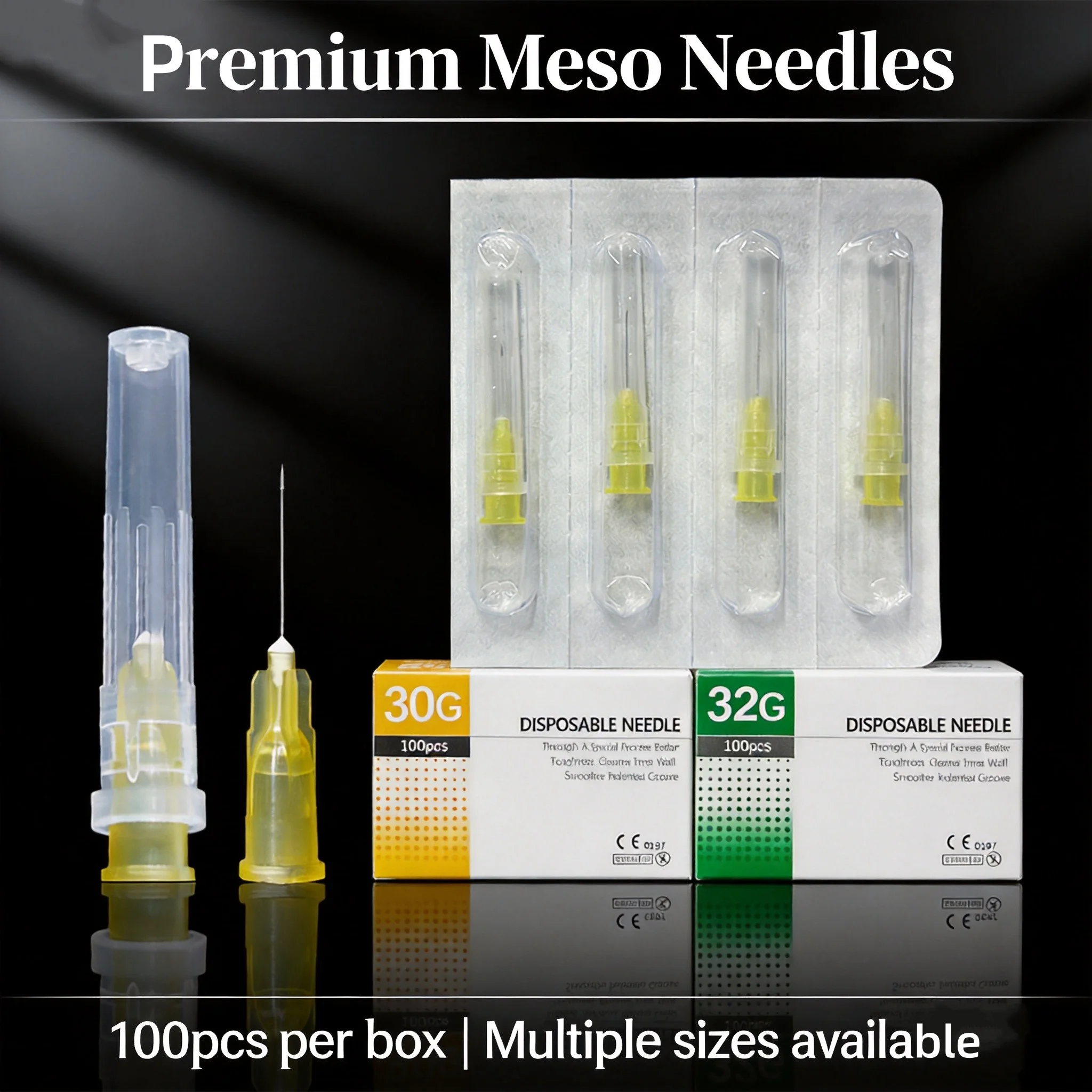 Meso Needle Painless Medical Disposable Sterile Needles 18G 25G 27G 30G 31G 32G 34G  Superfine Microneedle