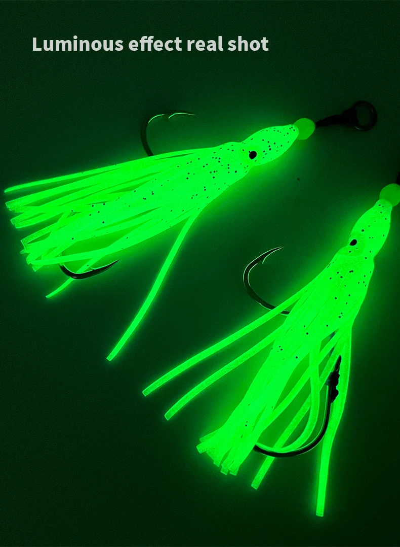 ZYZHE 1/3/5 Stück Meeresfischerei JIG Assist-Haken Slow Jigging Weicher Oktopus-Köder Schnurhaken Tiefsee-Angelhaken – Detail 2