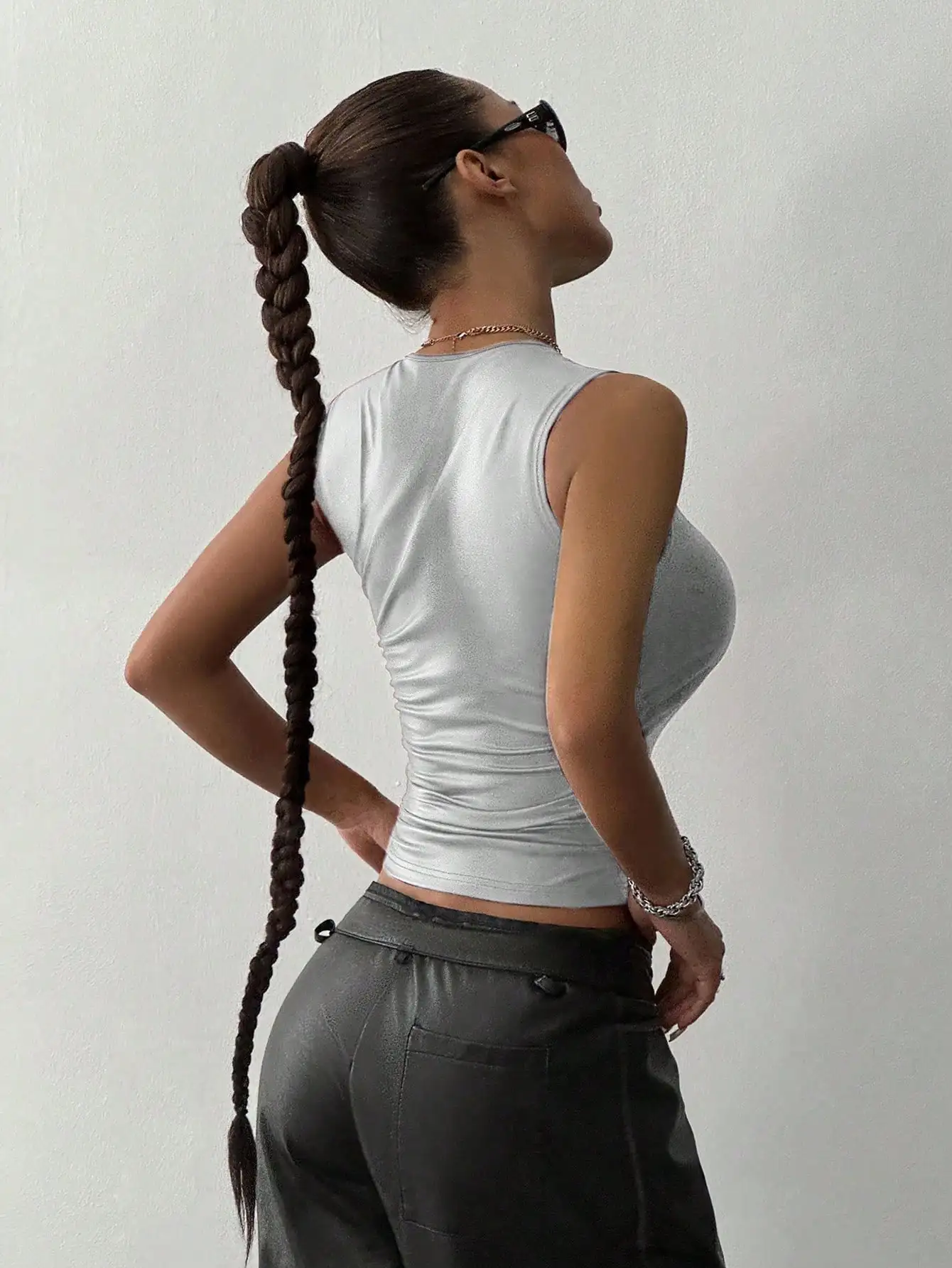 

Spring-Summer-Autumn fashionable new Y2K style leather girl's blazer set of three pieces