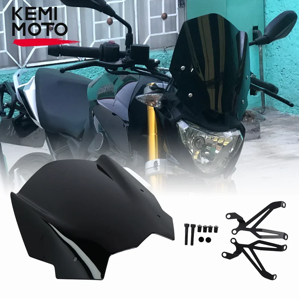 Motorcycle Windscreen For BMW G310R Windshield G 310R 2017-2024 310r Windproof Glass With Mounting Bracket Deflector Accessories