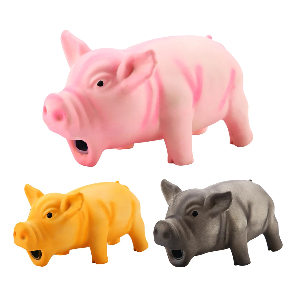 Cute Pig Grunting Squeak Latex Pet Chew Toys for Dog Puppy  Dog Squeak Toys Latex Dog  Latex Pig Toys Pig Grunting