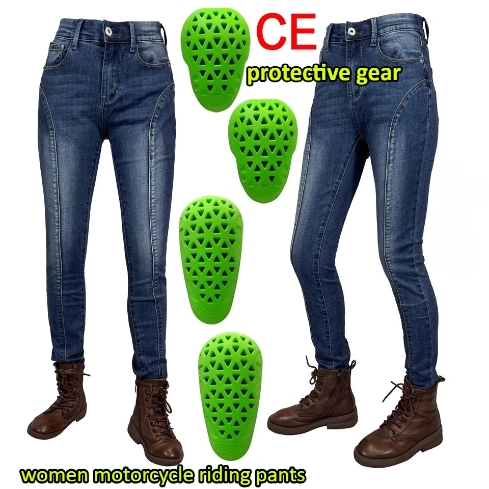 

Protective jeans Women Motorcycle Pants Blue Moto Jeans Protective Gear Blue Motorbike Trousers Motocross Pants Moto Pants