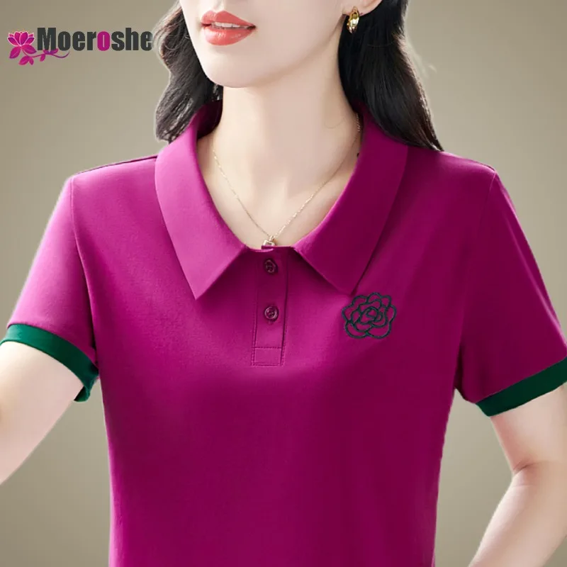 POLO de algodón de manga corta para mujer, camiseta de Golf, camisetas de tendencia, ropa juvenil, jerséis de lujo, 2024