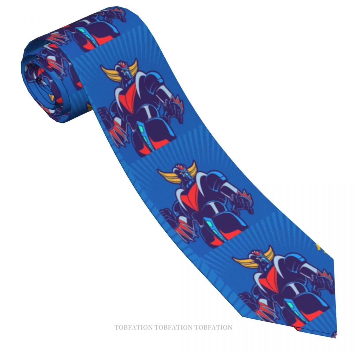 203 POP UFO Robot Grendizer Classic Men's Printed Polyester 8cm Width Necktie Cosplay Party Accessory