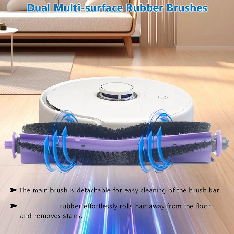 Kit d'accessoires de rechange pour aspirateur NARWAL Freo Robot, brosse latérale principale, filtre HEPA, tampons de vadrouille