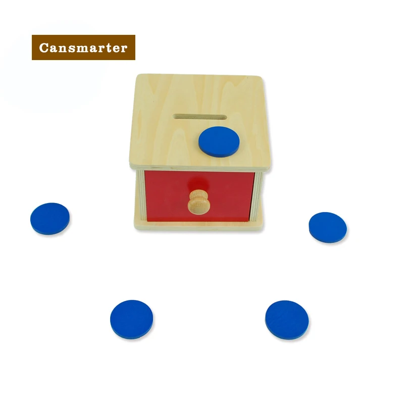 

Montessori Materials Math Toy Preschool Training Wooden Coin Box Learning Toys for Children Educational Didactic Material Toys