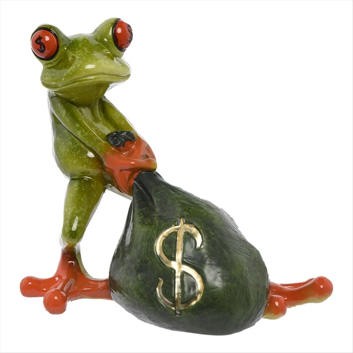 Frog Figurines Decor Funny Cute Resin Frog Sculpture Statue, Ornament for Wealth Feng Shui Decor Statue for Bedroom