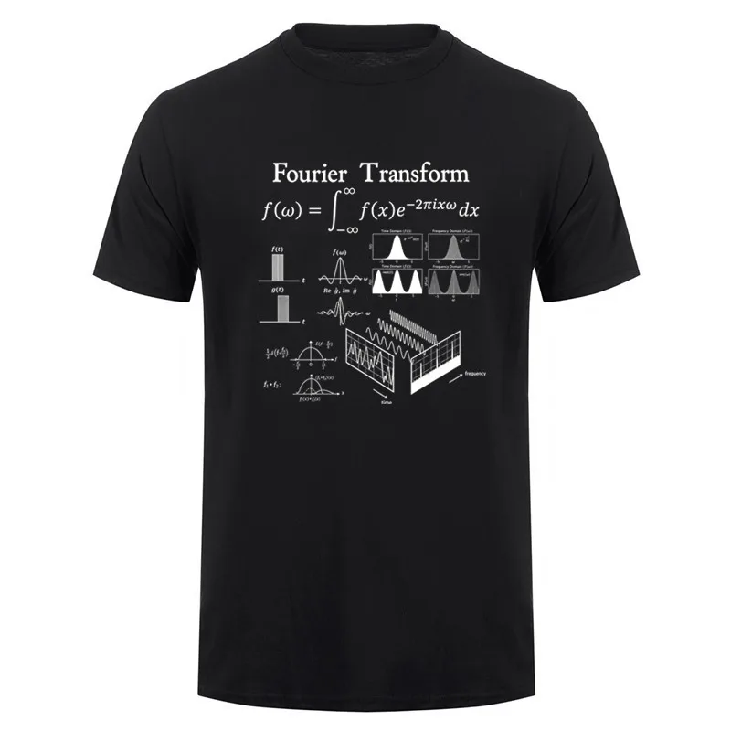 Fourier Transform Signal Science Math Teacher Nerdy Gift T-Shirt Men Fashion Casual Tshirt 100% Cotton Loose Tops DY-407