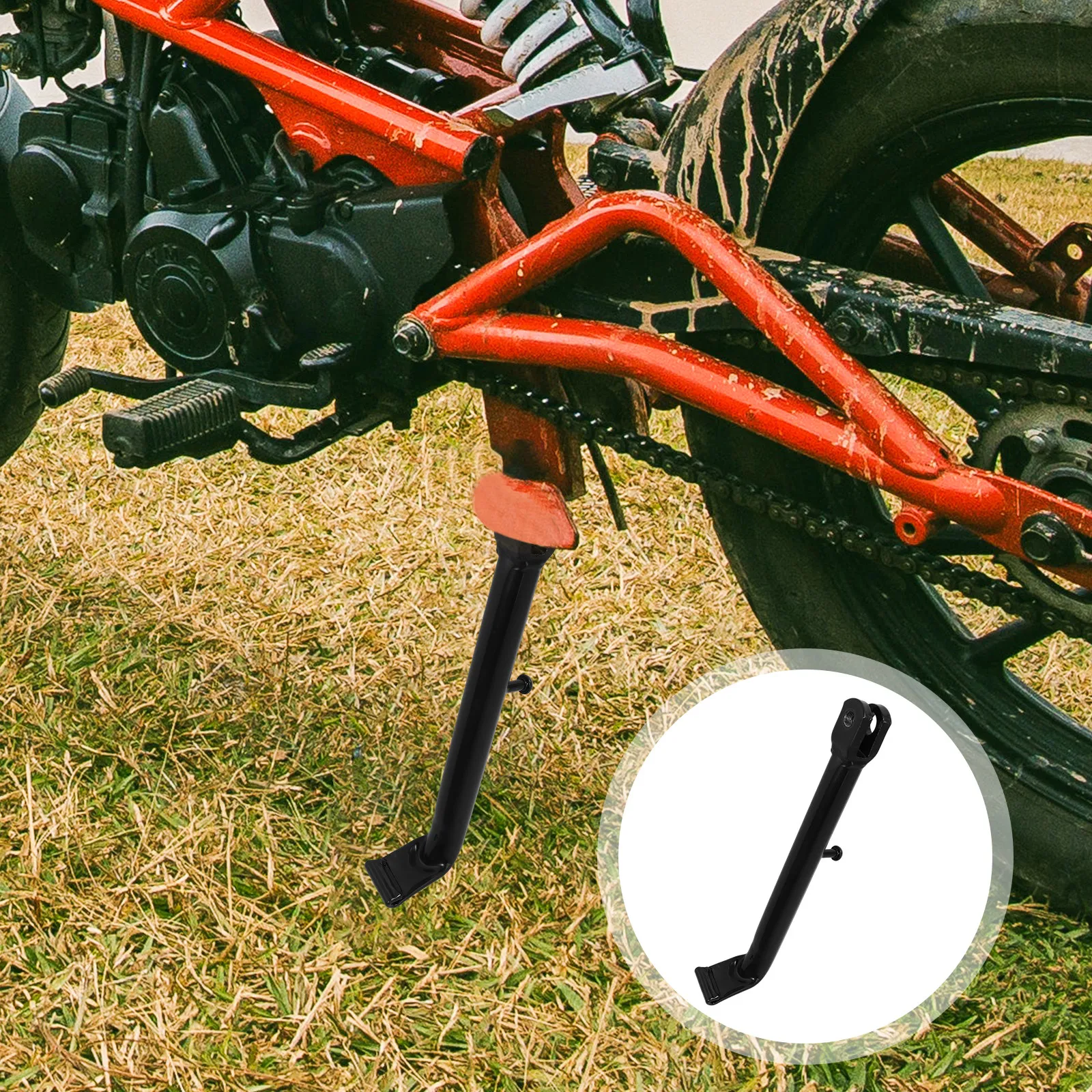 Heavy-Duty Steel Motorcycle Side Kickstand for Reliable Parking Stability Sleek Design Easy Installation Motorcycle Kickstand