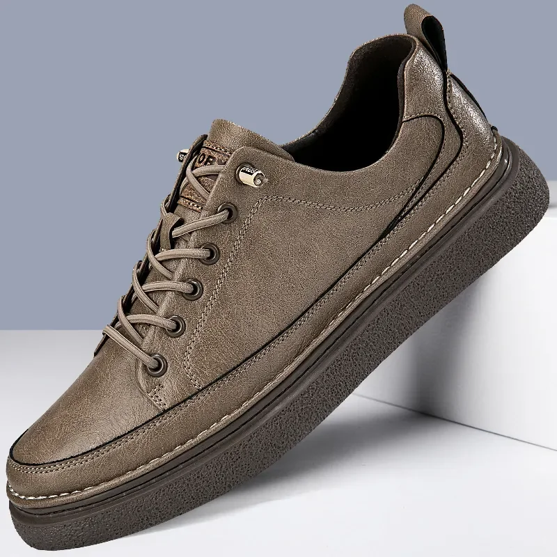 New Design Casual Outdoor Men's Sneakers Youth Teenage Skateboard Shoes Genuine Leather Male Vulcanize Footwear Trainers