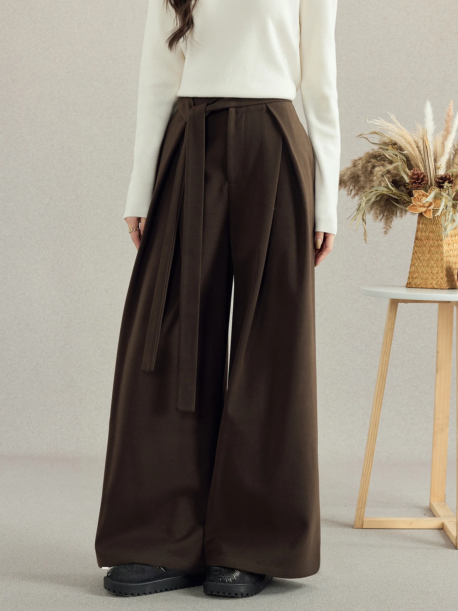 

Брюки женские прямого кроя с высокой талией, широкие штанины, свободные, драпирующиеся, для осени и зимы, новинка от Mi Xiaoke