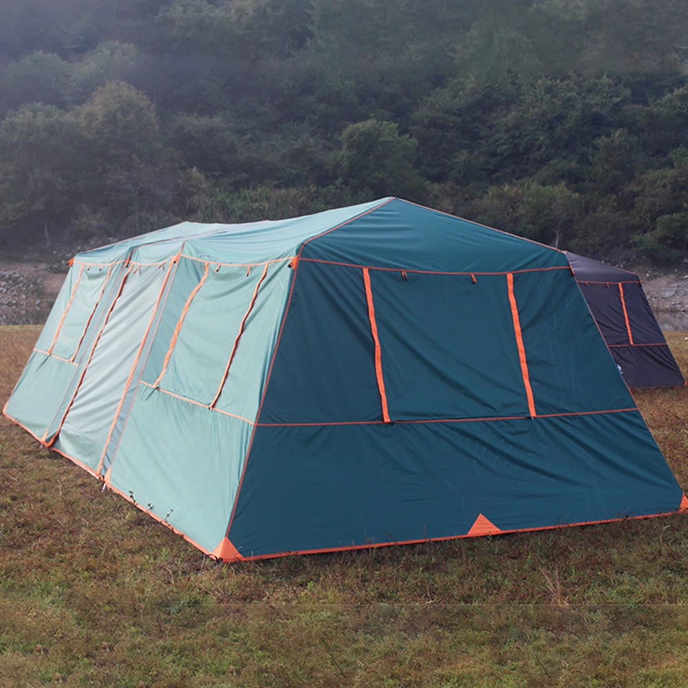

Factory Price 8-12 Persons Outdoor Large Space Family Camping Double Layers 4 Rooms 1 Living Room Camping Fully Automatic Tent