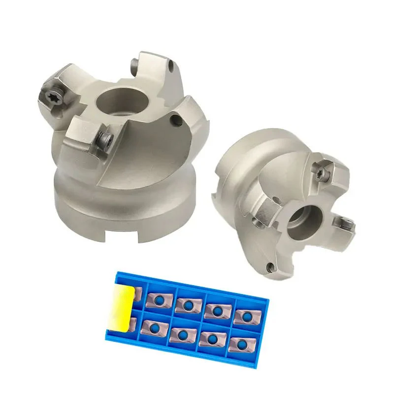 KM12 45 Derajat Cutting Adaptor 50/63/80/100Mm Indexable Padat Karbida Sisipan SEKT1204 CNC Bubut mesin Penggilingan Wajah Cutter Kepala