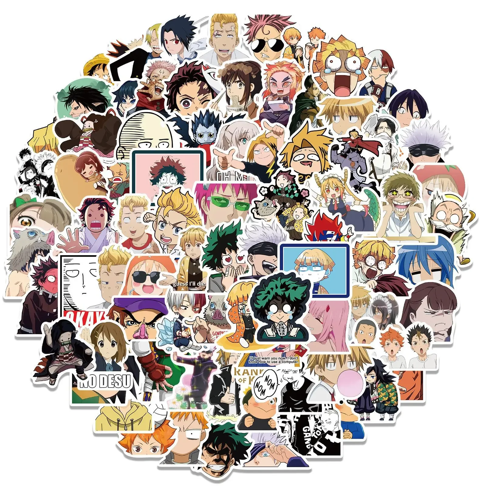 300 قطعة مزيج أنيمي ملصقات Onepiece للأطفال JujutsuKaisen DragonBall ملصق DIY بها بنفسك سيارة جدار كول الكرتون الشارات لعبة مقاومة للماء