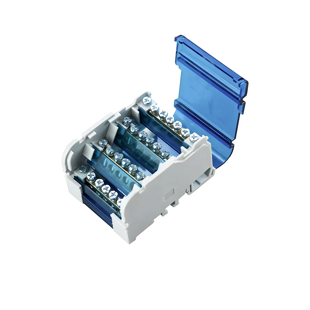 1 Piece WDH407 Screw Junction Modular Universal Wire Electrical Connector Din Rail Terminal Block Power Distribution Box